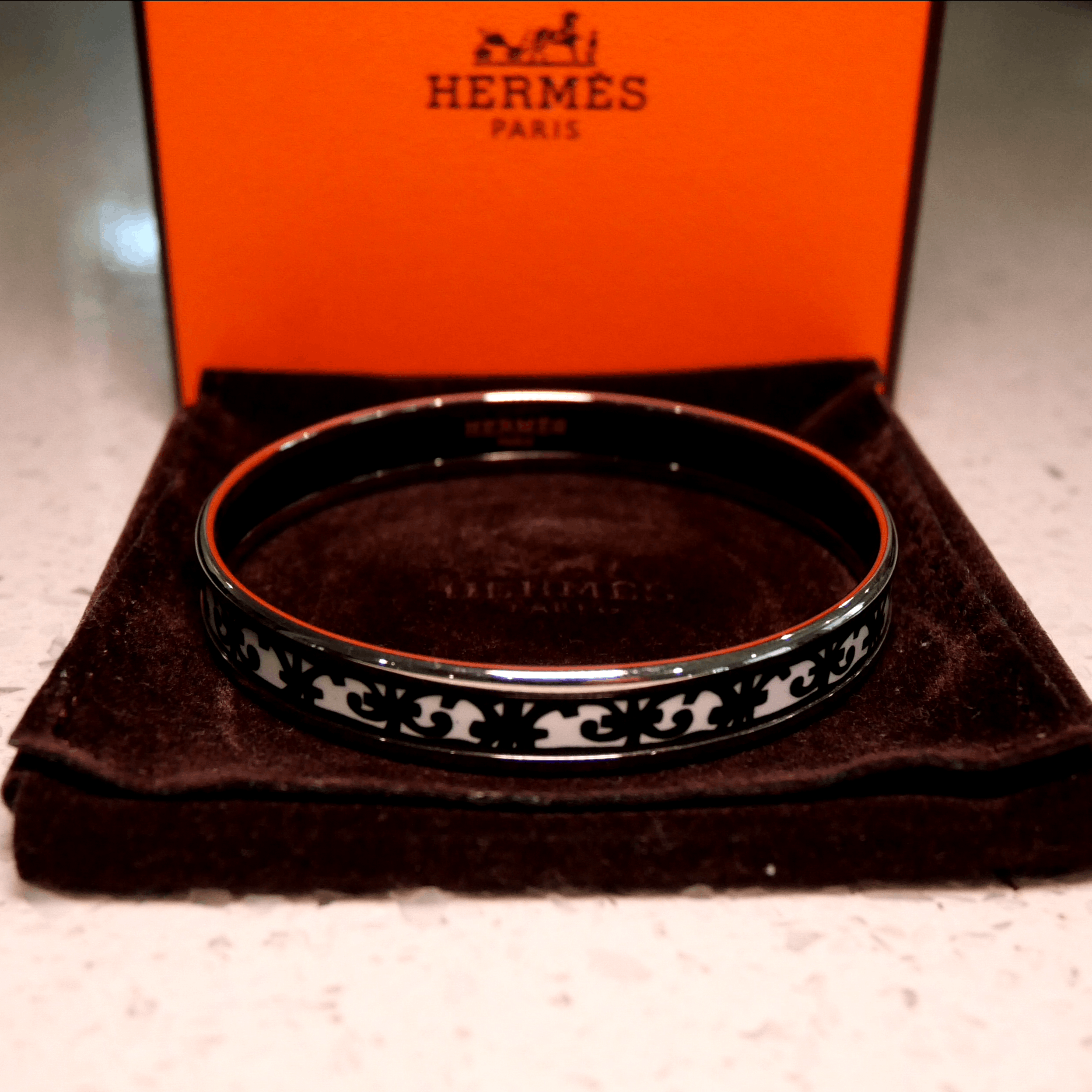 Hermes Hermes Black Balcons du Guadalquivir Bangle Size ONE SIZE - 2 Thumbnail