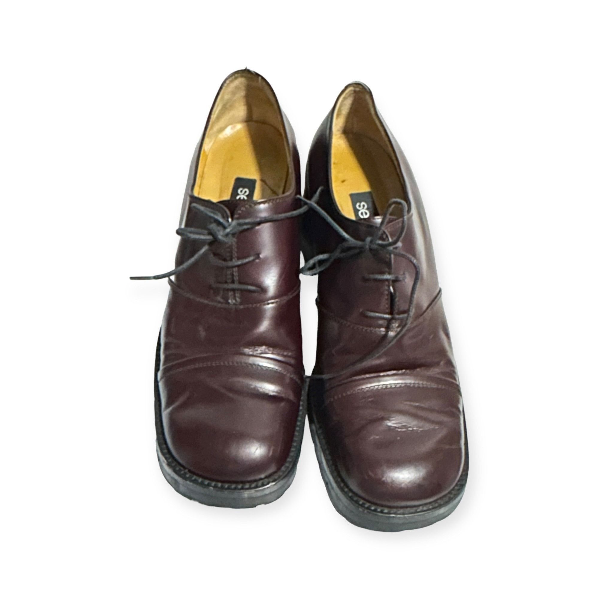 Sergio Rossi Sergio Rossi Women's Chunky Heel Lace Up Shoes, Size 38EU, Y Size US 8 / IT 38 - 2 Thumbnail