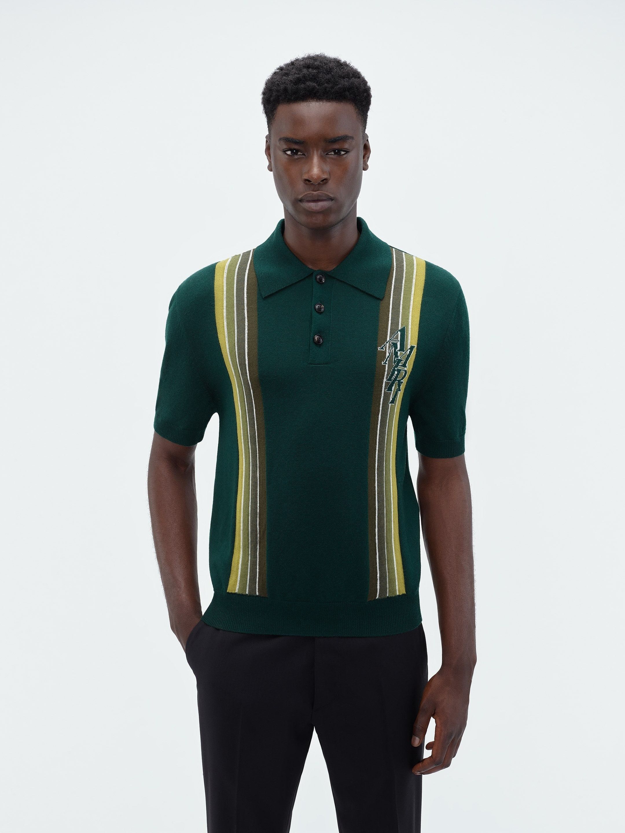 Amiri o1w1db10125 Stack Stripe Polo Shirt in Multicolor Size US L / EU 52-54 / 3 - 2 Thumbnail