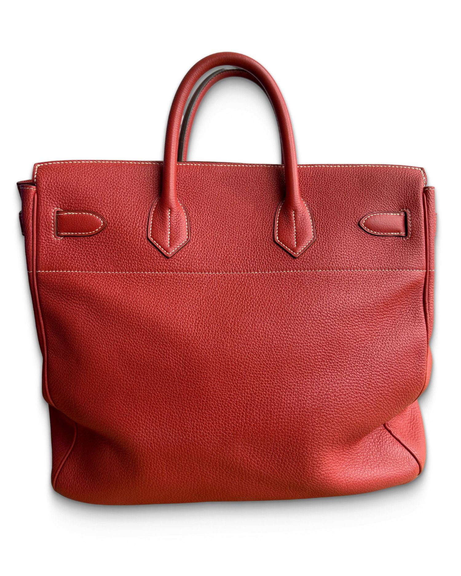 Hermes Hermès HAC 40 Rouge Vif Togo Leather Palladium Hardware Bag Size 40 - 3 Thumbnail
