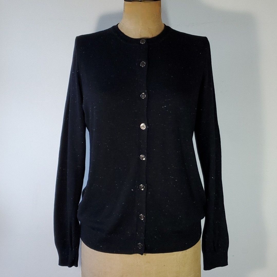 Nicole Miller Nicole Miller Size L Cardigan Sweater Metallic Glitter Black Size L / US 10 / IT 46 - 1 Thumbnail