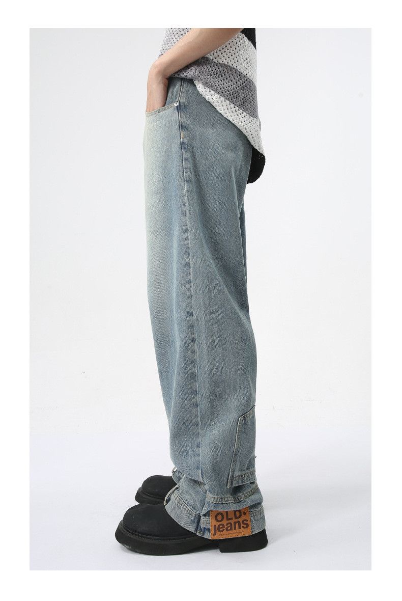 Japanese Brand × Jean Light blue washed trendy straight loose jeans Size US 32 / EU 48 - 5 Thumbnail