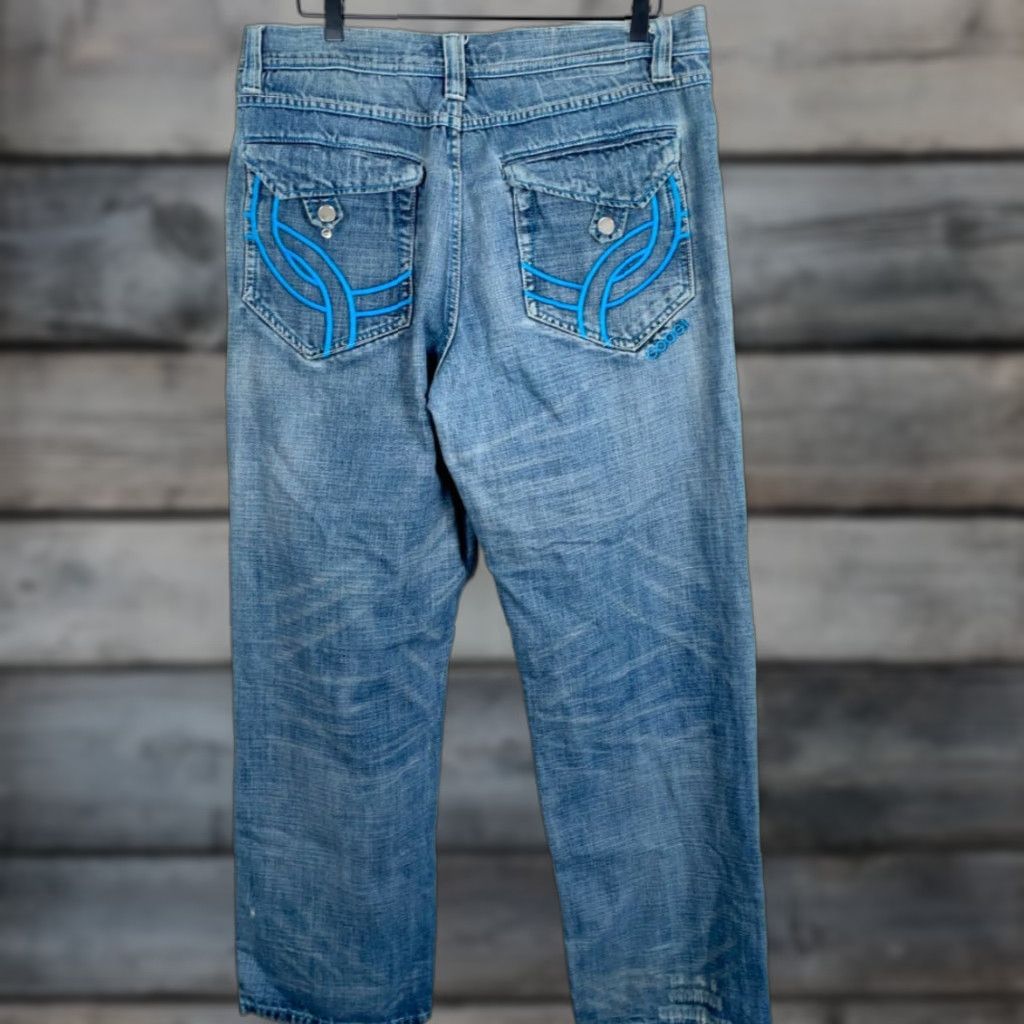 VINTAGE COOGI Jeans Baggy Fit Men 36x32 Blue Denim Button Fly 5-Pocket Hip Hop Retro