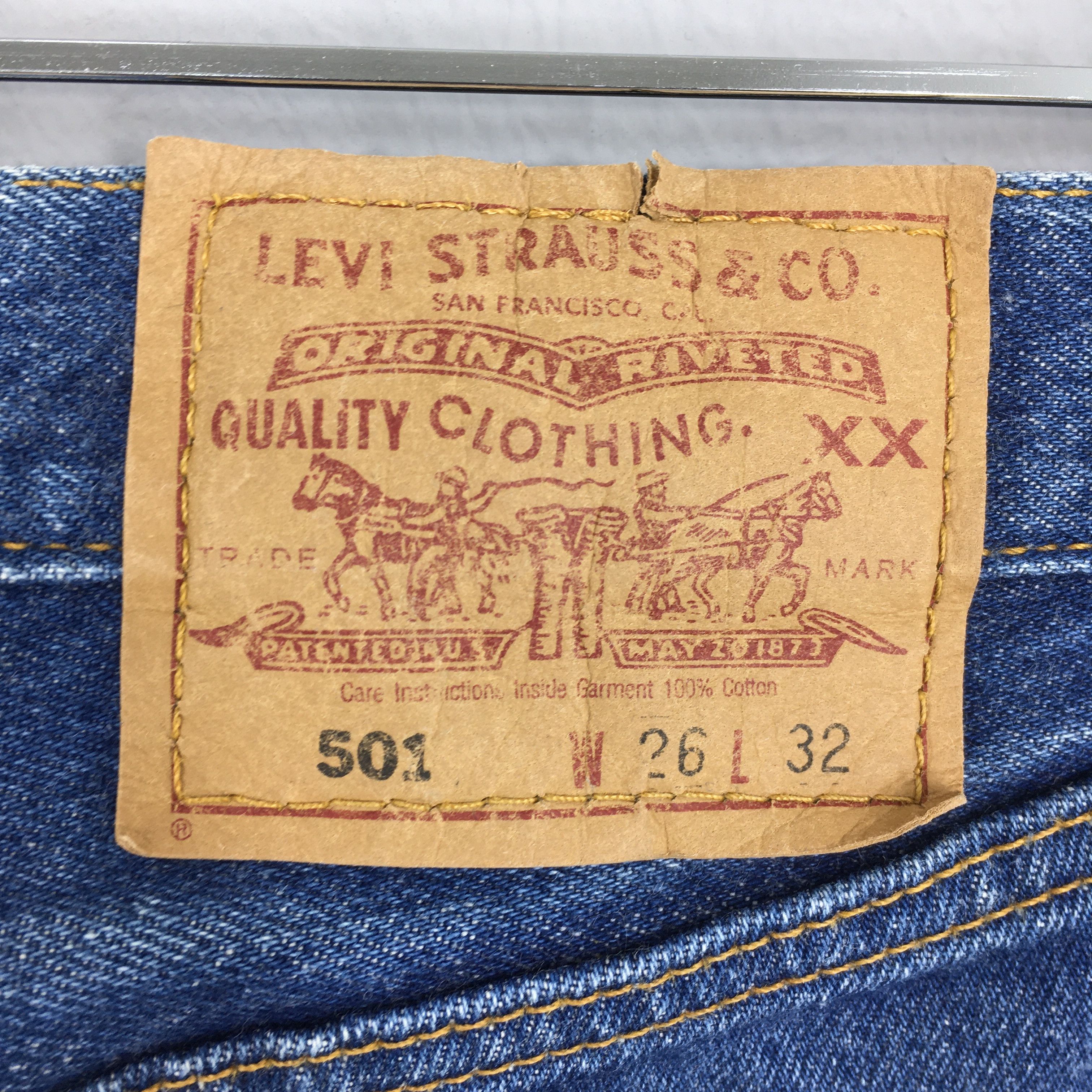 Levi's Size 24x27 Vintage 80s Levi's 501 Faded Blue Jeans S839 Size 24" / US 00 / IT 34 - 11 Thumbnail