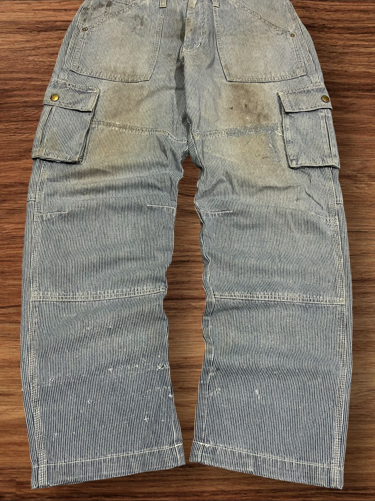 Carhartt × Vintage Vintage Dogman Wabash Carpenter Cargo Rusty Blue Wash Pants Size US 32 / EU 48 - 9 Thumbnail