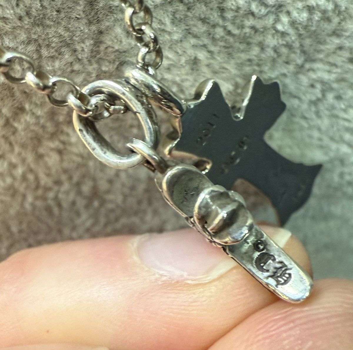 Chrome Hearts Chrome hearts DBL CH cross pave & baby fat pave + roll chain Size ONE SIZE - 9 Thumbnail