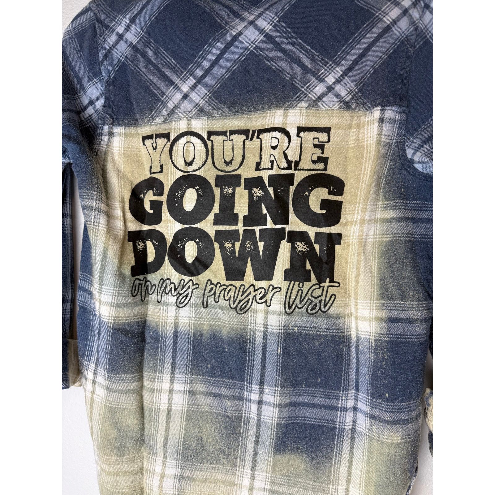 Passport Bleached shirt, YOU'RE GOING DOWN ON MY PRAYER LIST Sz L Size L / US 10 / IT 46 - 5 Thumbnail