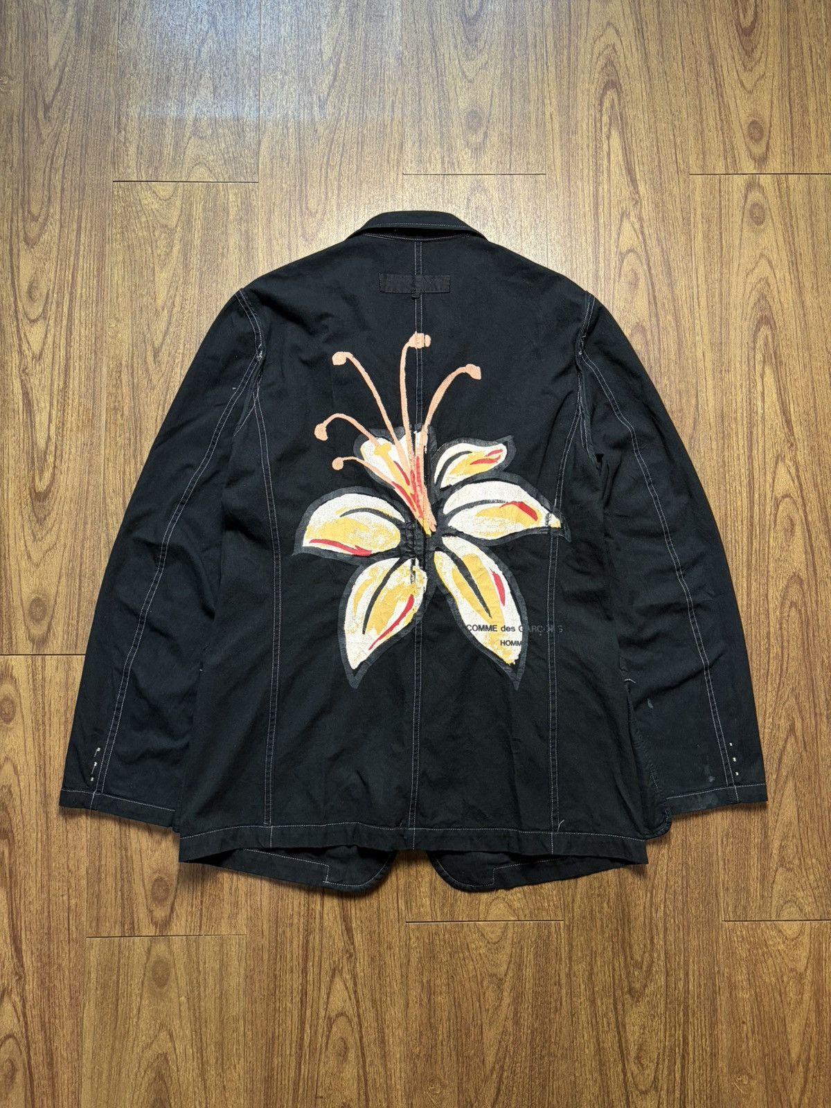 Comme des Garcons Homme FREE TAX! AD2002 Painted Flower Reversible Blazer Jacket Size US M / EU 48-50 / 2 - 1 Thumbnail