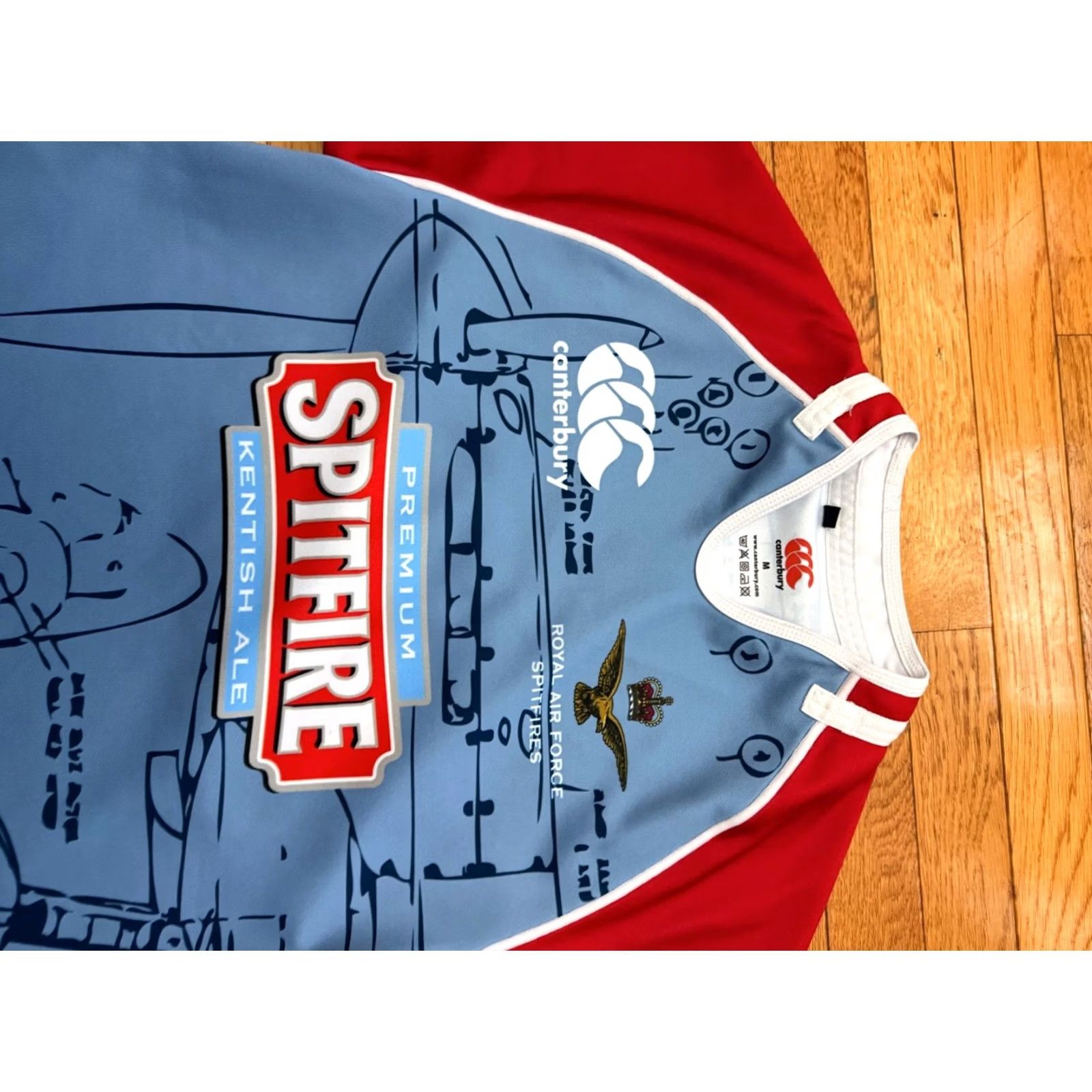 Vintage VINTAGE Royal Air Force RAF Spitfires Canterbury Rugby Shirt Mens Sz Medium Jersey Size US M / EU 48-50 / 2 - 3 Thumbnail