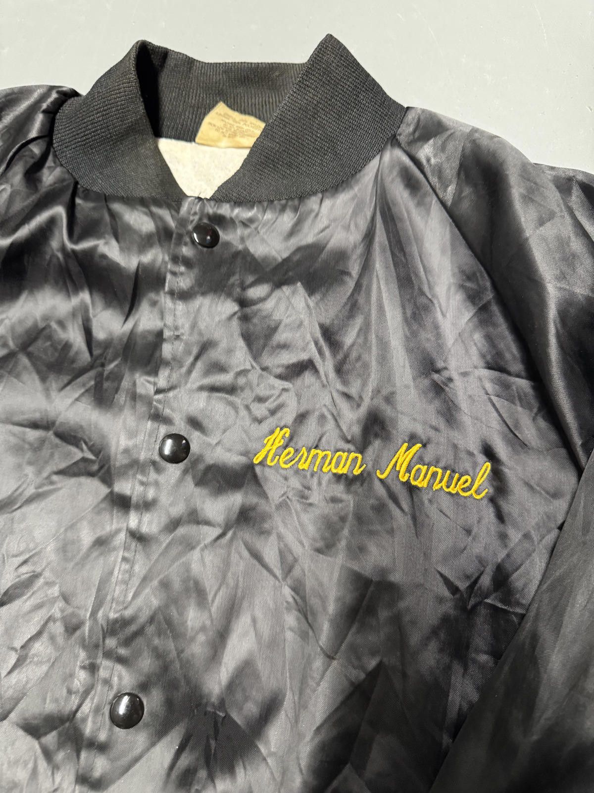 Other Vintage Black Satin Bomber Jacket with Embroidery Size US XXL / EU 58 / 5 - 4 Thumbnail
