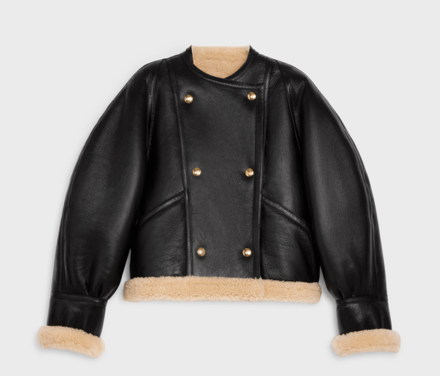 Celine o1bcso1str0824 Bombardier In Shearling in Black Size XXS / US 00 / IT 34 - 1 Thumbnail