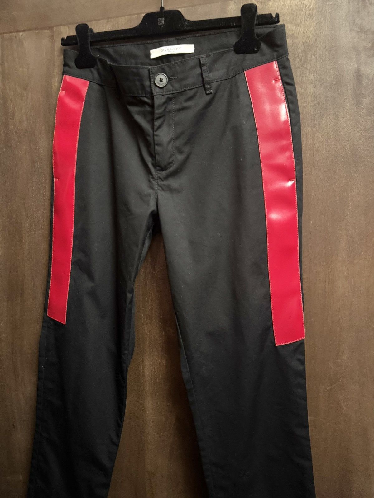 Givenchy givenchy riccardo tisci black pants red vinyl stripes 46 it Size US 30 / EU 46 - 7 Thumbnail
