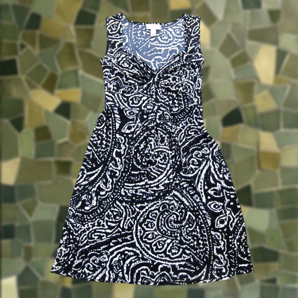 Loft Ann Taylor Loft Blue White Floral Sleeveless Empire Sheath Shift Tank Dress 0 Size XS / US 0-2 / IT 36-38 - 1 Thumbnail