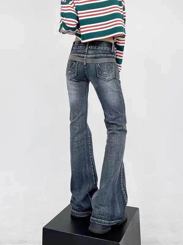 VIBE Vintage Street Hip Hop Y2K Micro Flare Jeans Size US 30 / EU 46 - 2 Thumbnail