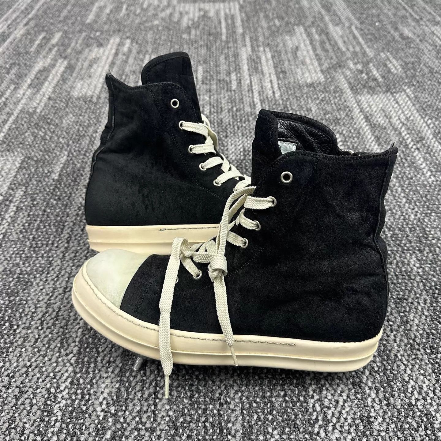 Rick Owens Rick Owens High Top Black White Sneakers 41 Size US 8.5 / EU 41-42 - 4 Thumbnail