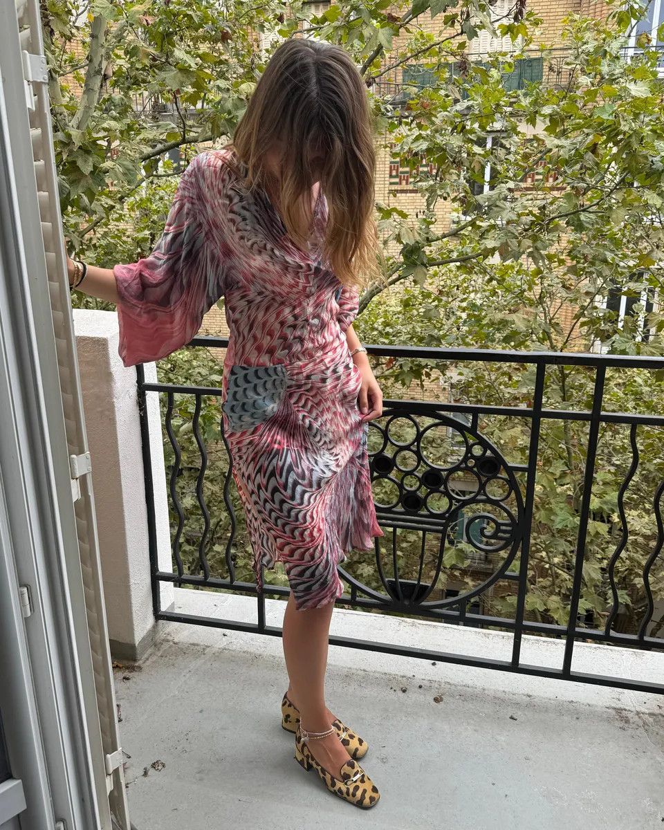Other SS2001 Roberto Cavalli Psychadelic Silk Puffy Dress Size S / US 4 / IT 40 - 1 Thumbnail
