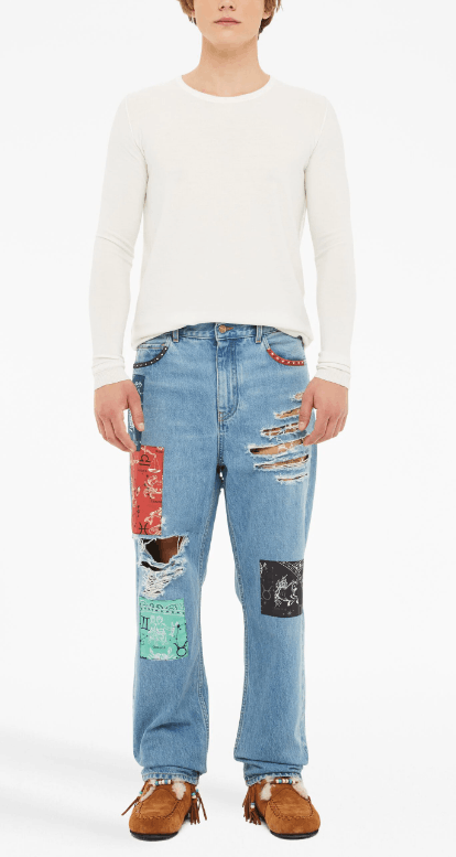 image of Alanui The Twelve Signe Deni Pant Light Blue Size 32, Men's