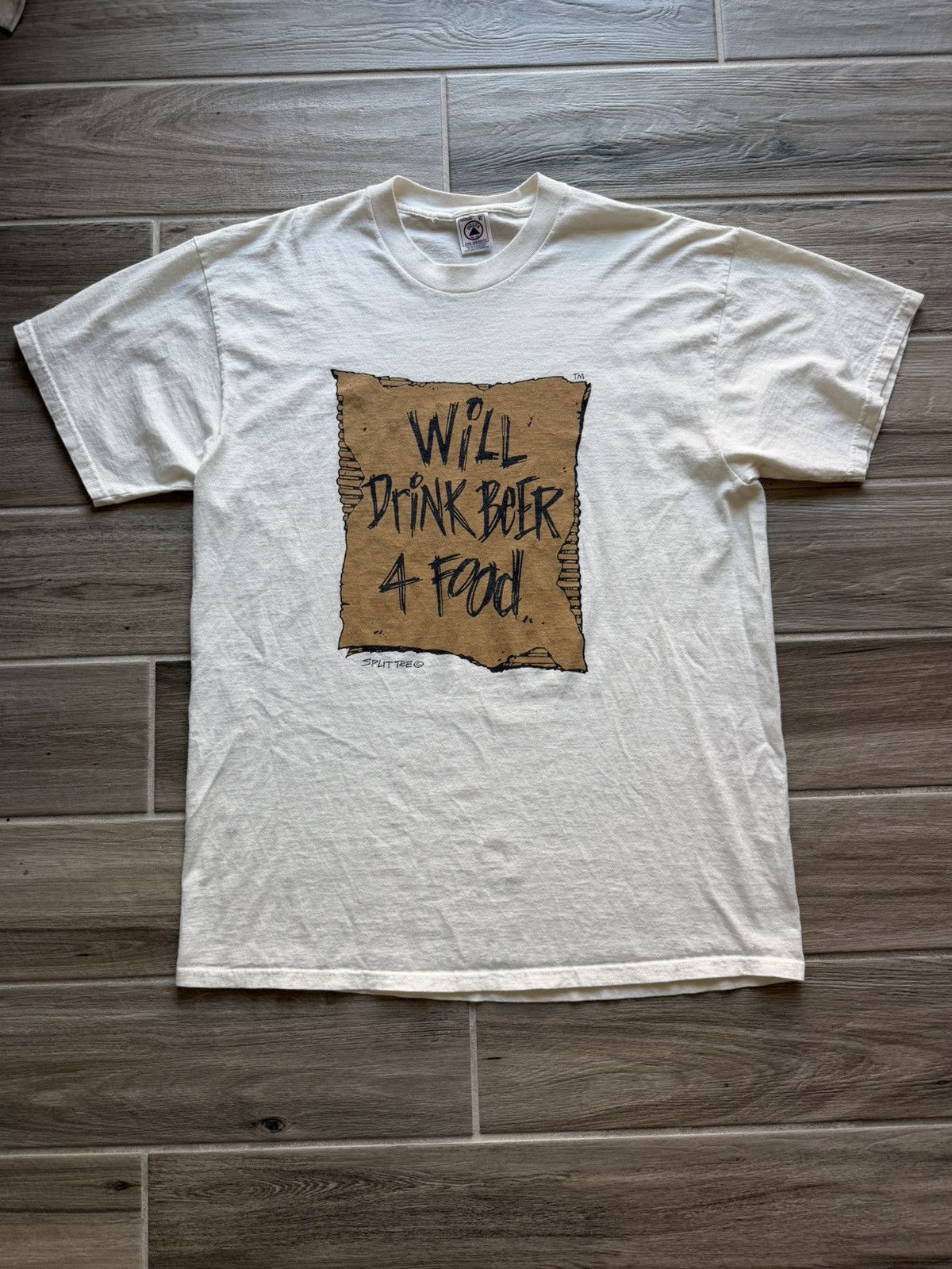 Other Vintage 90s “Will Drink Beer 4 Food” T-Shirt XL Gently Used Size US XL / EU 56 / 4 - 1 Thumbnail