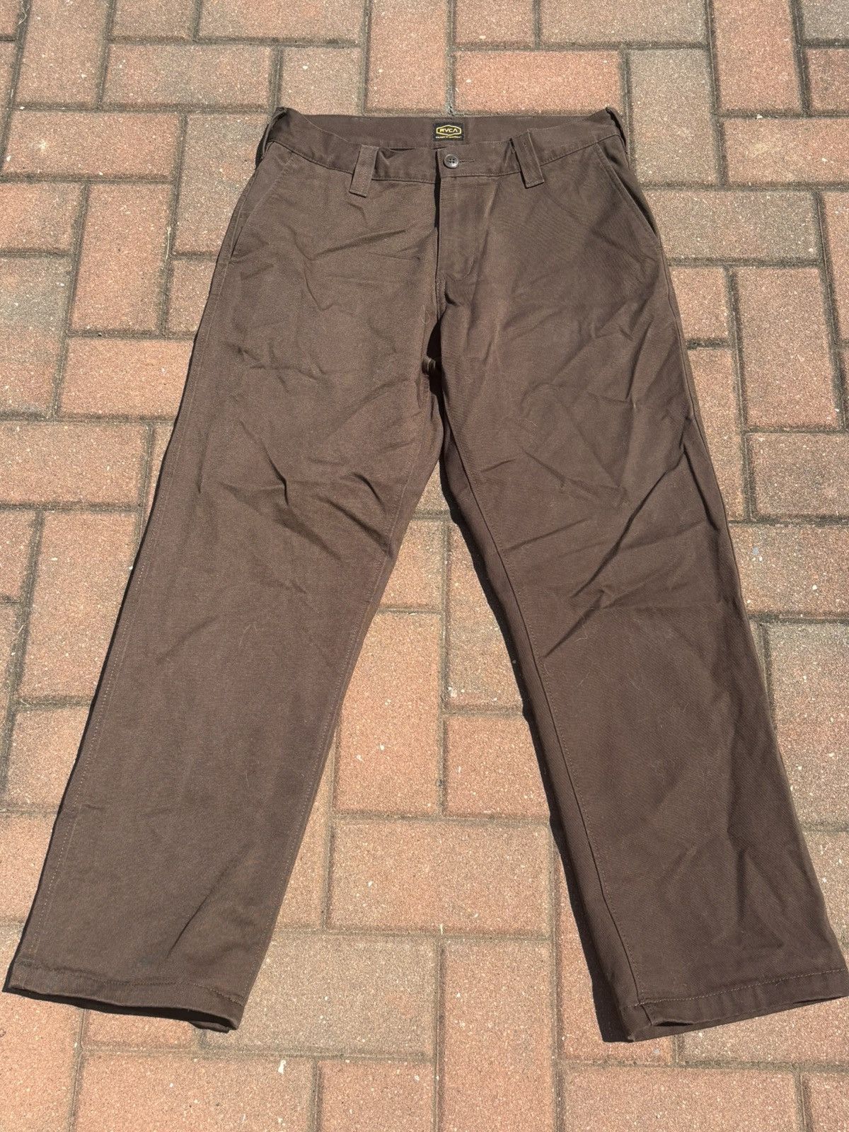 RVCA RVCA Brown Chino Pants – Straight Fit Workwear Style Size US 28 / EU 44 - 1 Thumbnail
