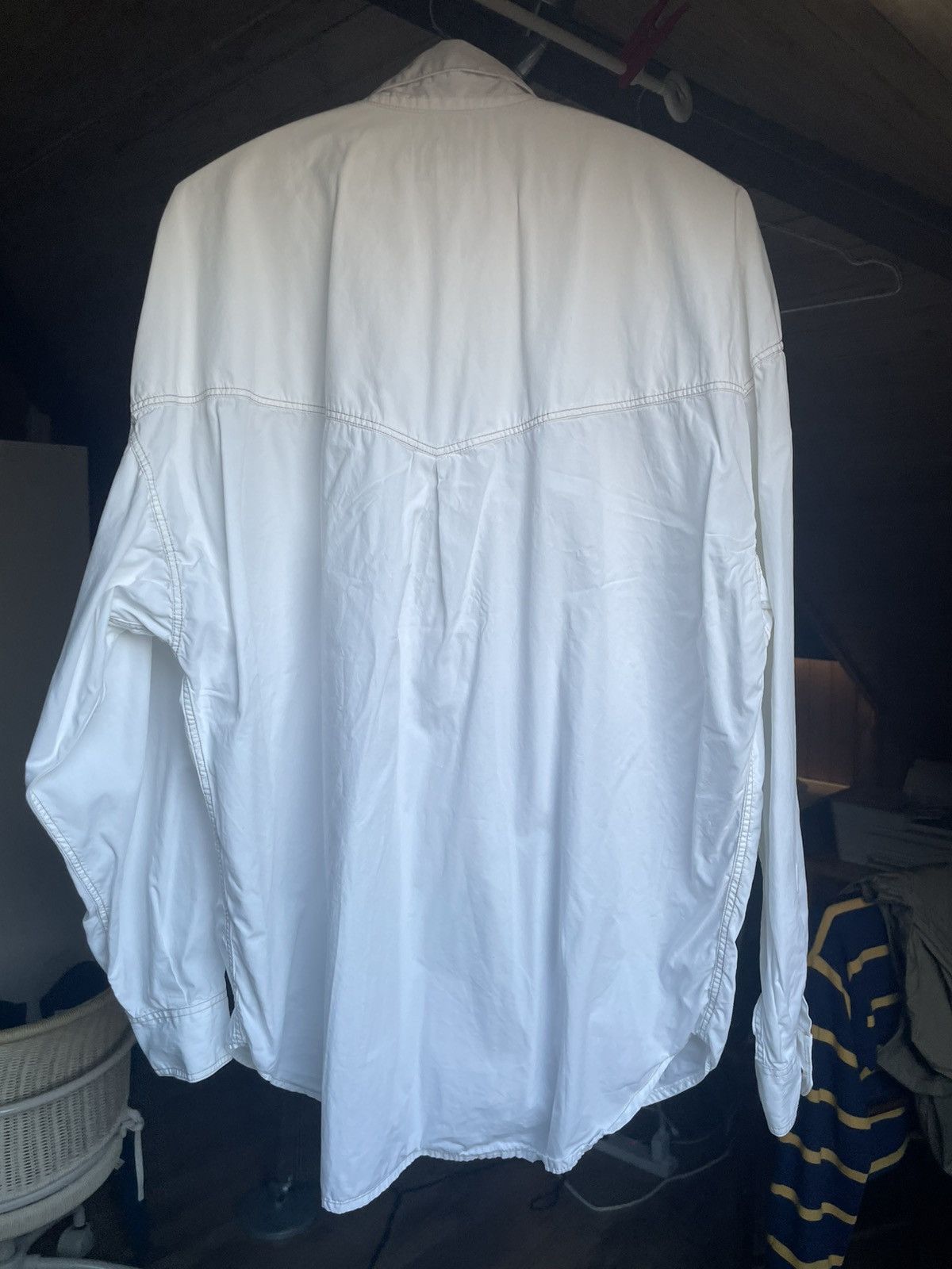 Versace Jeans Couture 90s Versace Jeans Couture white boxy fit shirt Size US XL / EU 56 / 4 - 2 Thumbnail
