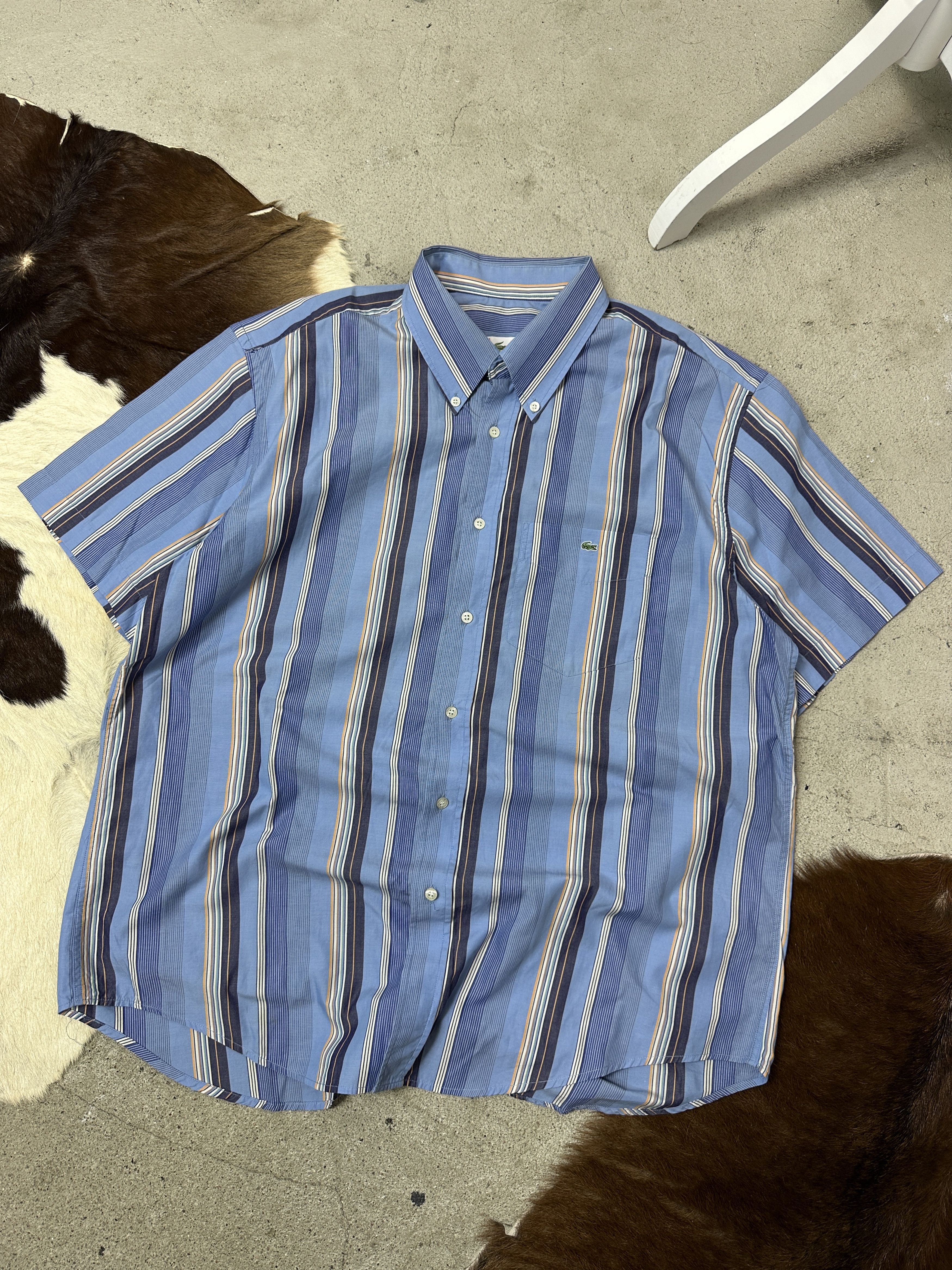 Lacoste Vintage Striped Preppy Button Up Lacoste Shirt 00s Size US XL / EU 56 / 4 - 1 Thumbnail