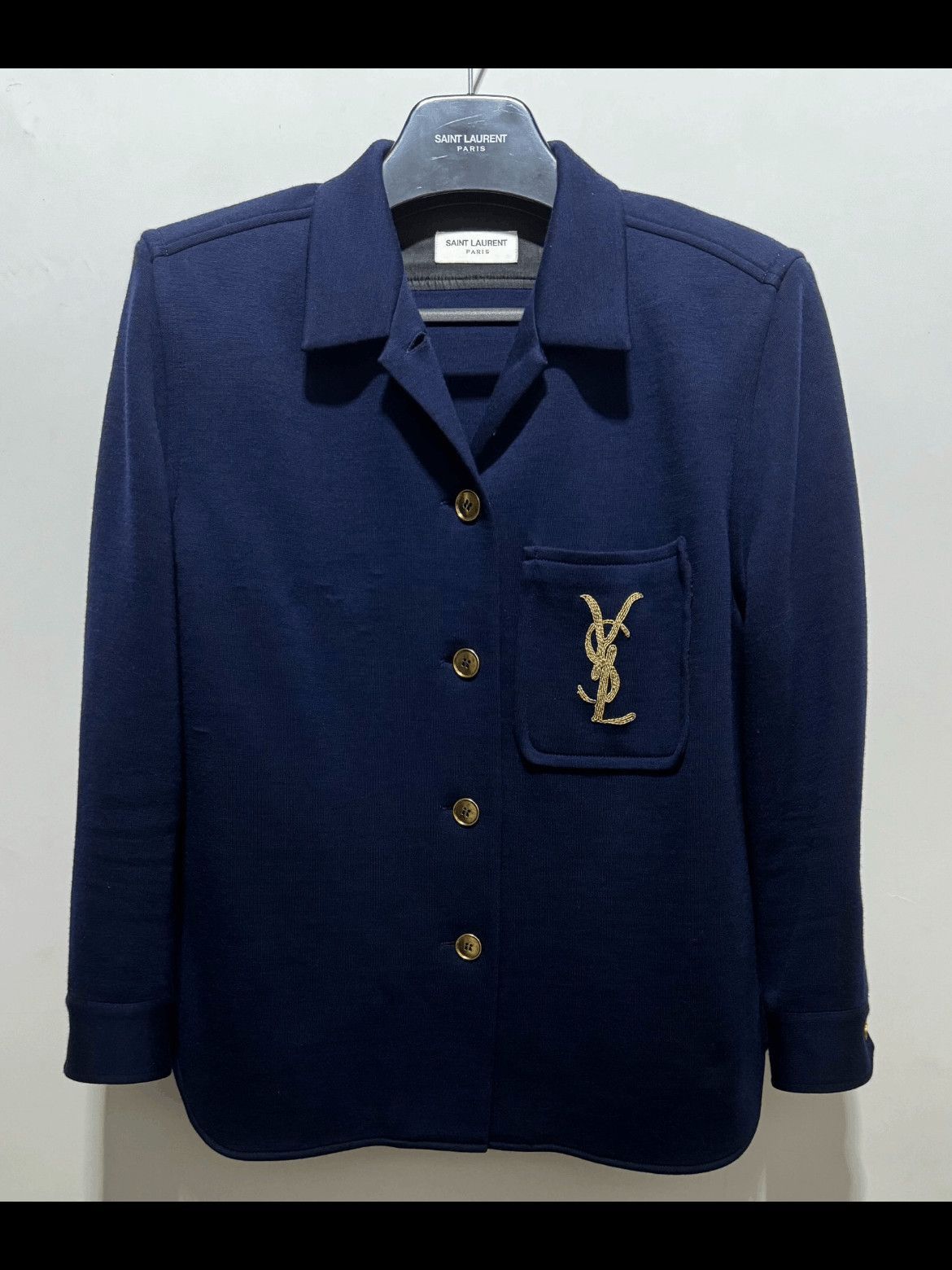 Saint Laurent Paris F36 Saint Laurent Paris 20SS Runway Navy Logo Jacket-2508 Size US S / EU 44-46 / 1 - 1 Thumbnail