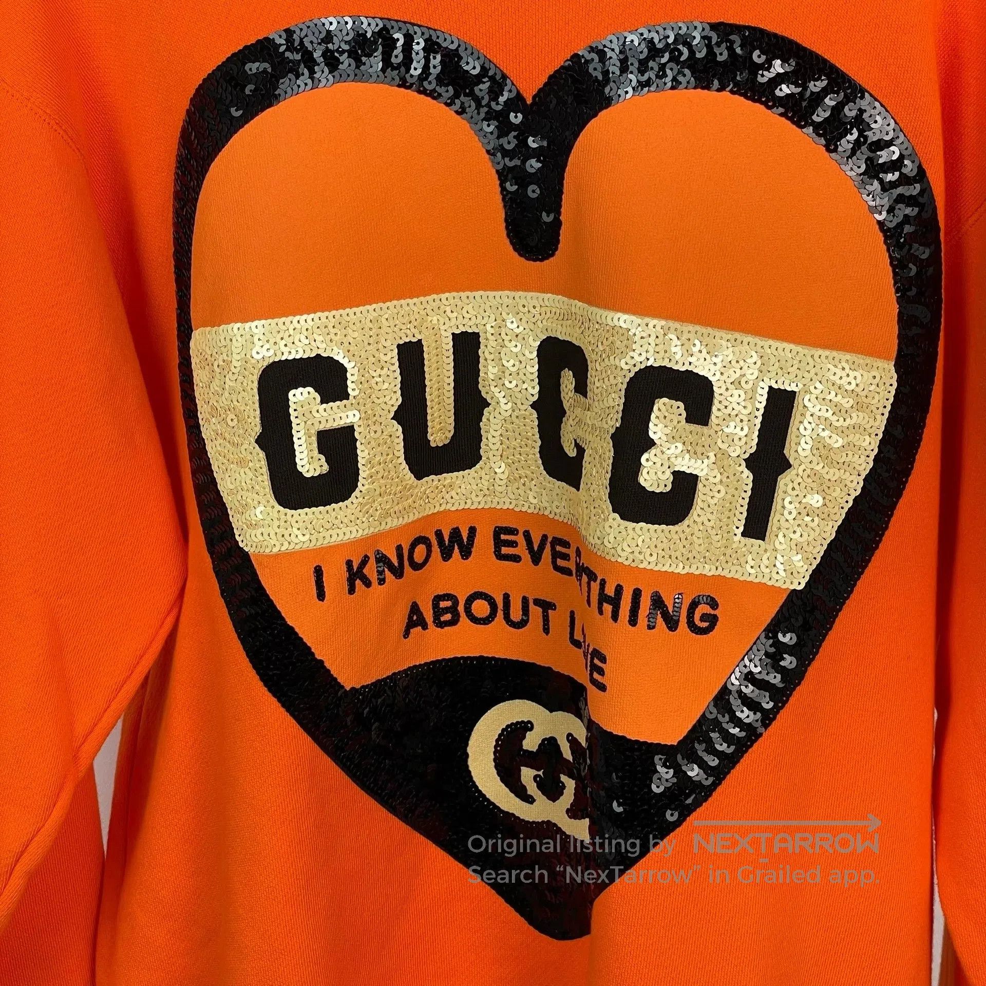 Gucci Guicci Letter sequin orange sweatshirt| Size US S / EU 44-46 / 1 - 4 Thumbnail