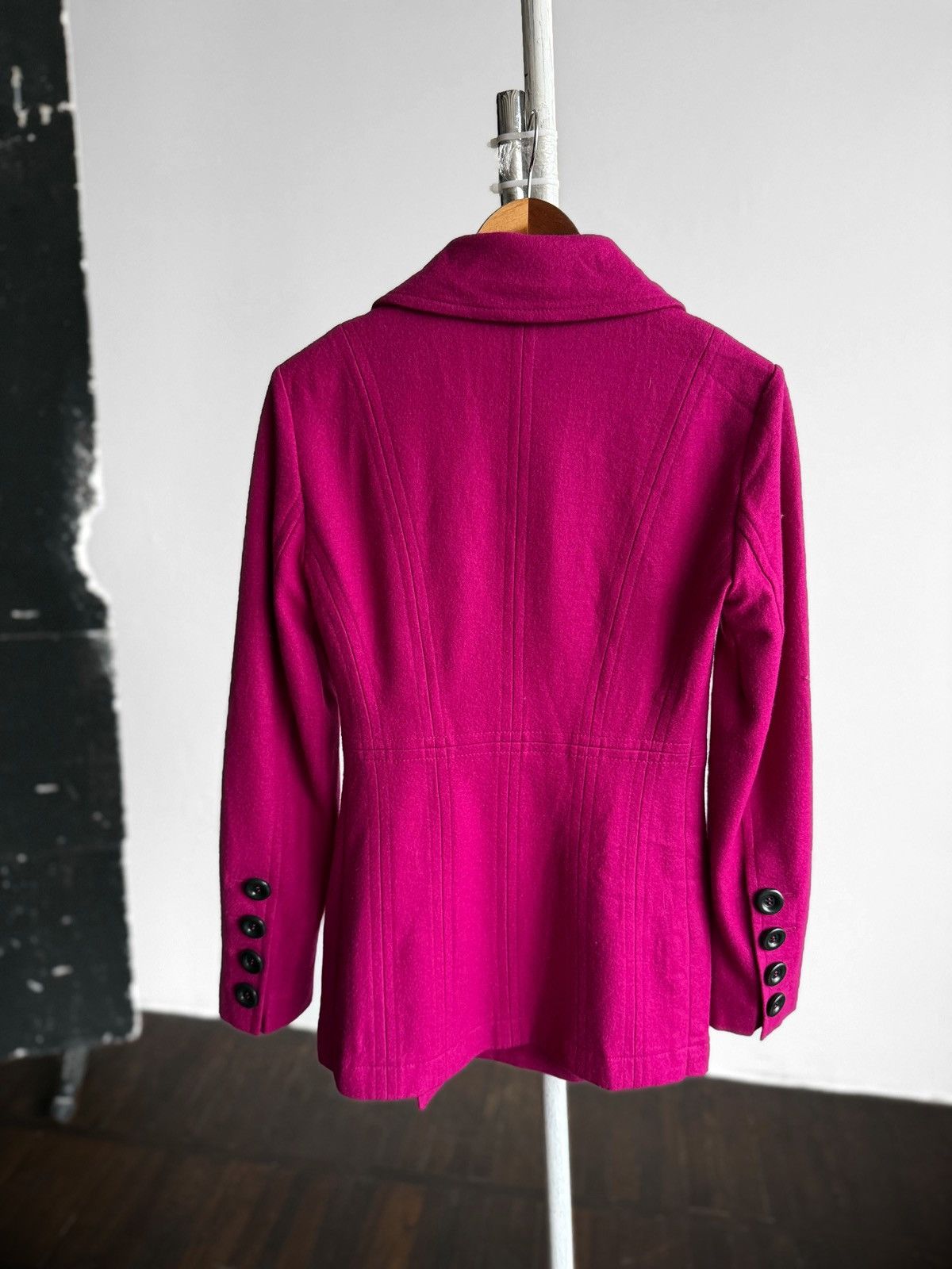 Other Marc Aurel Fuchsia Wool Blend Double Breasted Peacoat Jacket Size M / US 6-8 / IT 42-44 - 4 Thumbnail