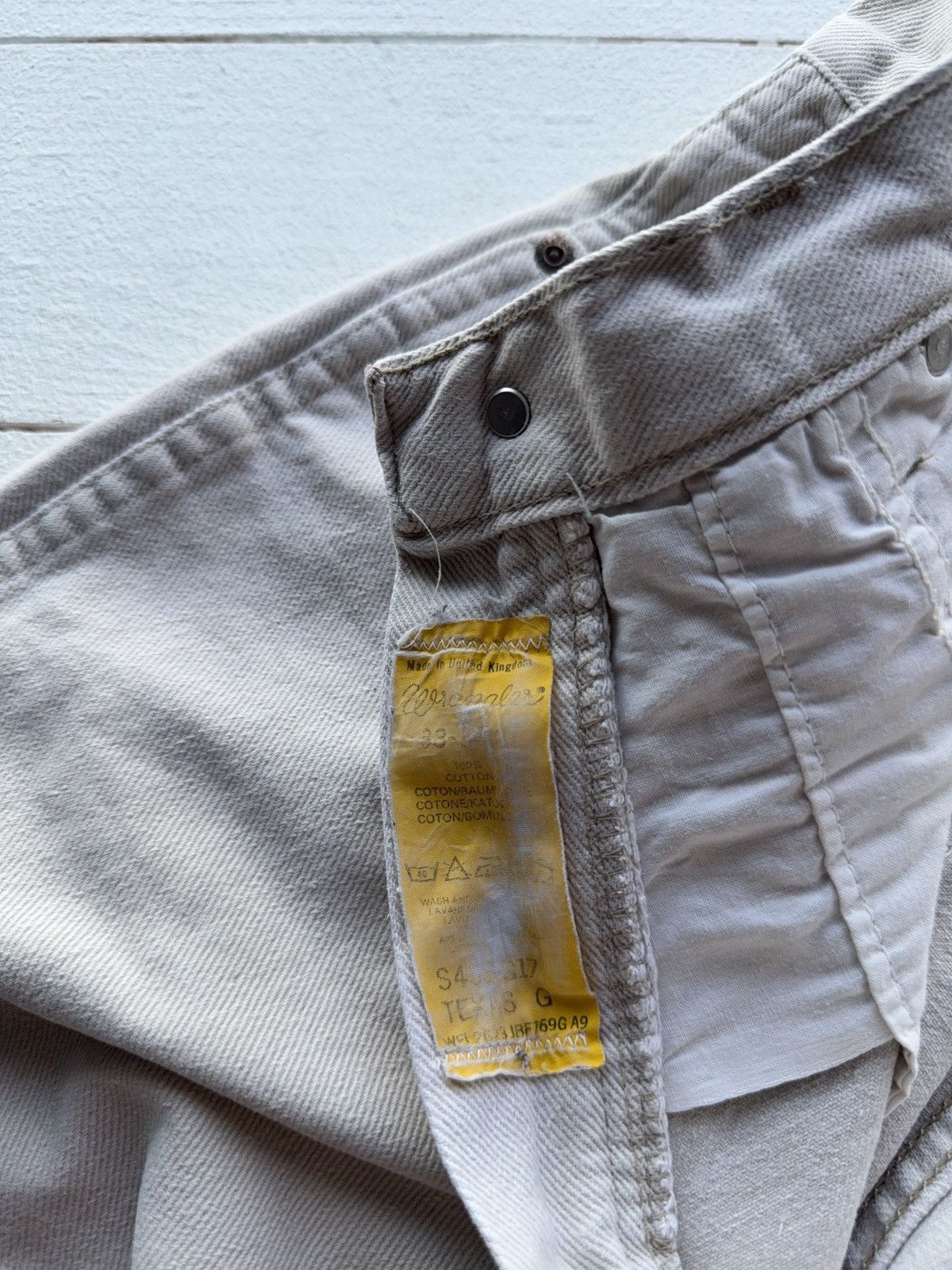 Wrangler Vintage 70s Wrangler UK-Made Off-White Western Cowboy Jeans Size US 30 / EU 46 - 9 Thumbnail