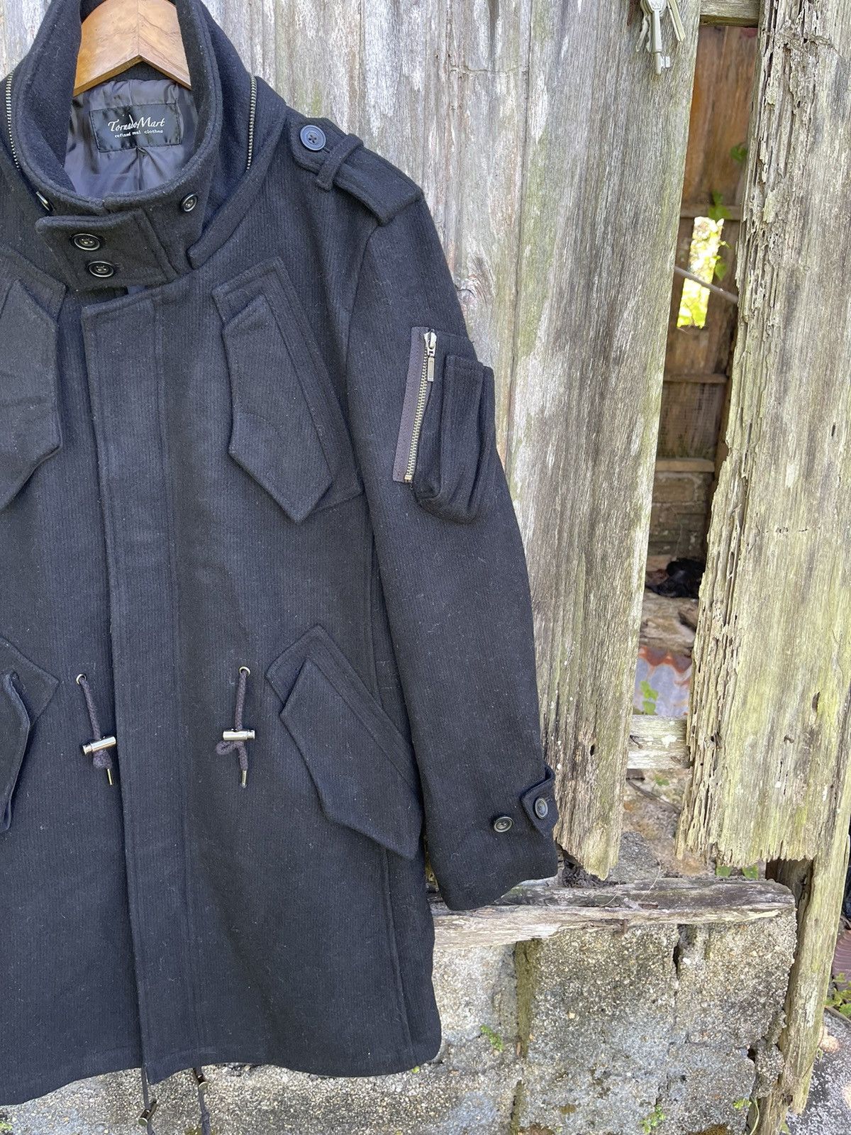 Tornado Mart Tornado Mart Black Military-Inspired Wool Coat Size US S / EU 44-46 / 1 - 8 Thumbnail