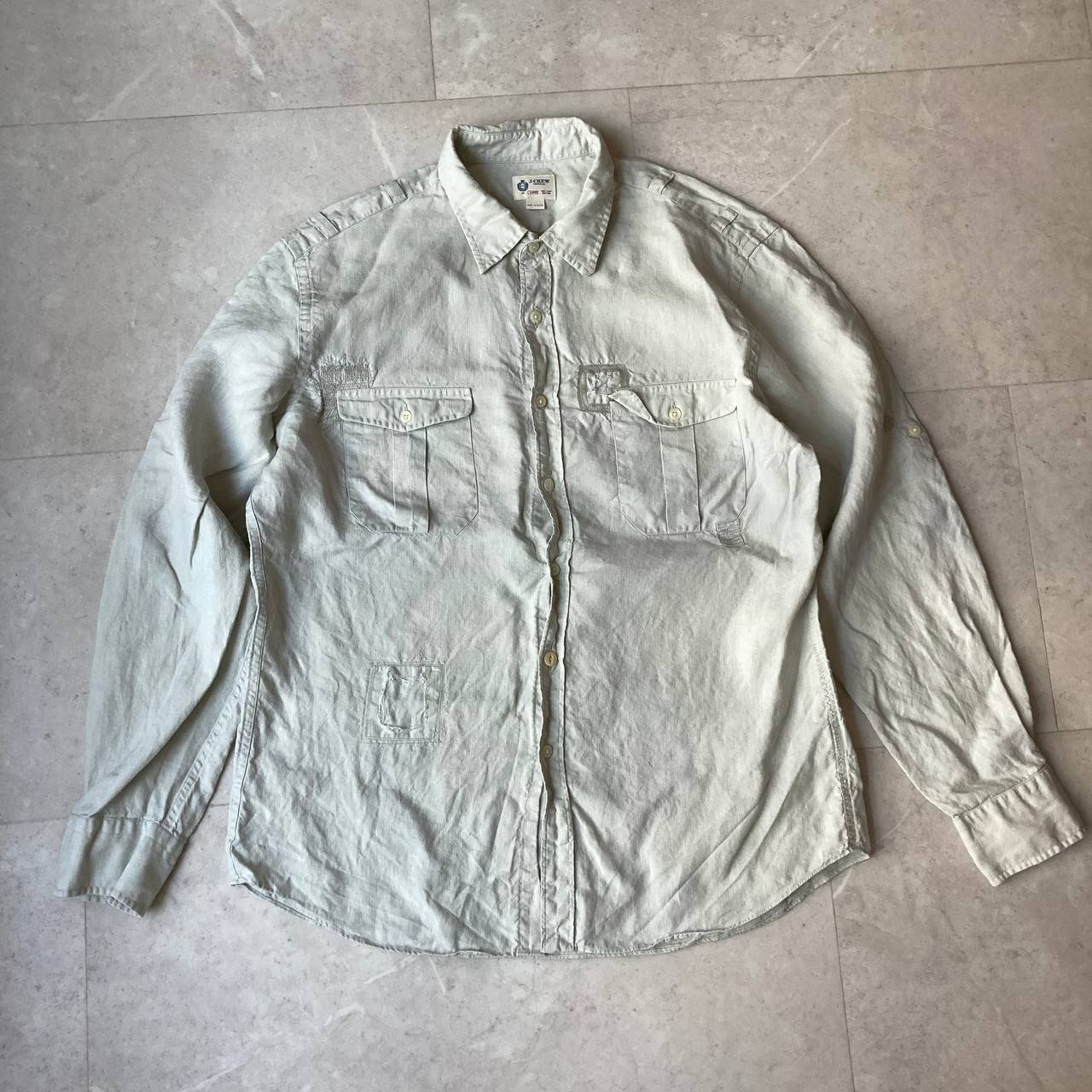 J.Crew J Crew Linen Long Sleeve Button Up Shirt Size US L / EU 52-54 / 3 - 1 Thumbnail
