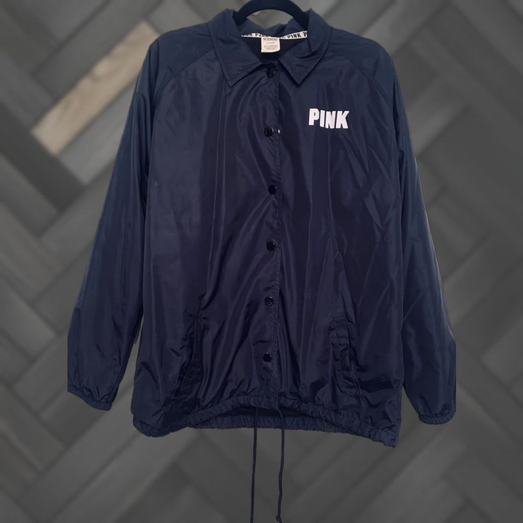 Victoria's Secret Victoria's Secret Jacket Women M Black Logo Lined Coaches Windbreaker Snap Size M / US 6-8 / IT 42-44 - 1 Thumbnail