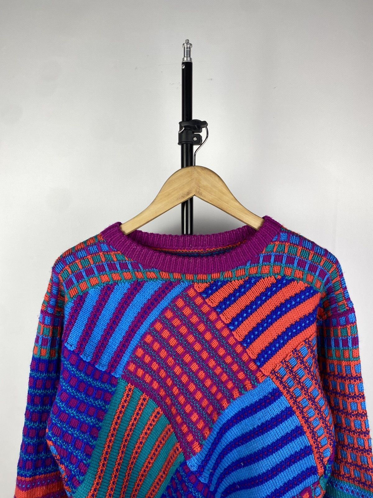 Designer × Japanese Brand × Vintage Vintage 90s Pachwork Knitted Sweater Coogi Style Size US M / EU 48-50 / 2 - 2 Thumbnail
