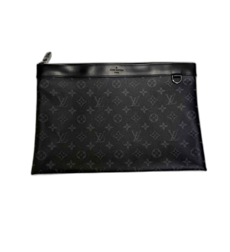 Louis Vuitton Louis Vuitton Black Logo Clutch Bag Size ONE SIZE - 1 Thumbnail