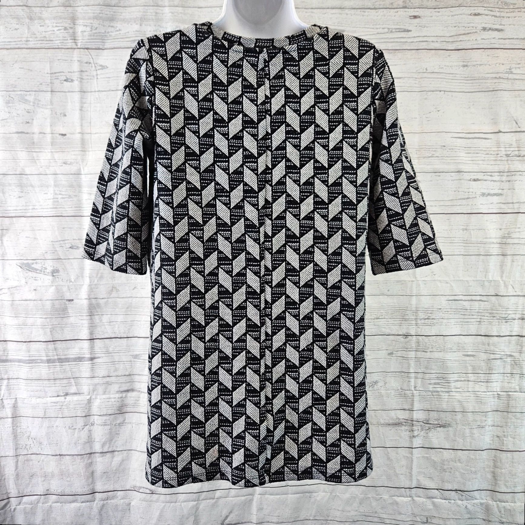 Zara Zara Trafaluc Womens Top Sz L Black Gray Cotton Blend Short Sleeve Round Neck Pullover Blouse Size L / US 10 / IT 46 - 4 Thumbnail