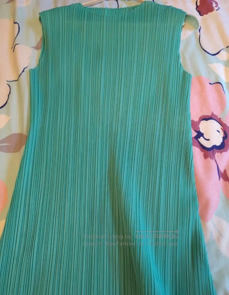 Issey Miyake Issey Miyake Lake Green Long Dress Size L / US 10 / IT 46 - 5 Thumbnail