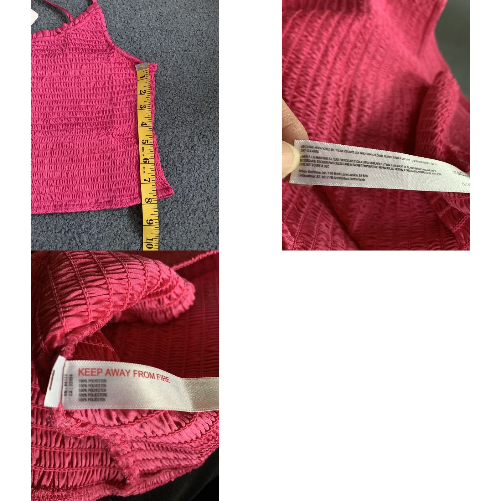 Free People Free People Right On Time Cami Tank Top Fuschia L Womens Sleeveless Cropped 100% Polyester Size L / US 10 / IT 46 - 8 Thumbnail