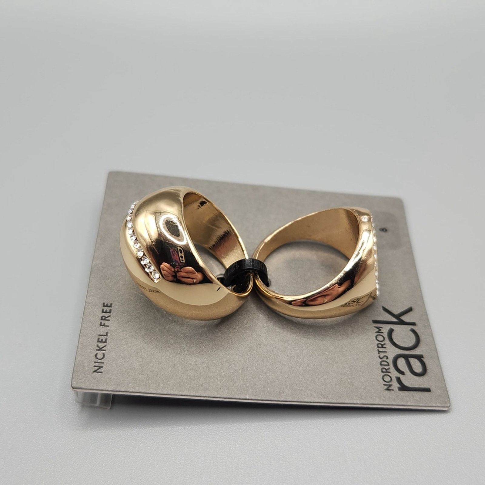 Nordstrom Nordstrom Rack Size 8 Gold-Tone Ring Set - Modern 2-Piece Size ONE SIZE - 4 Thumbnail