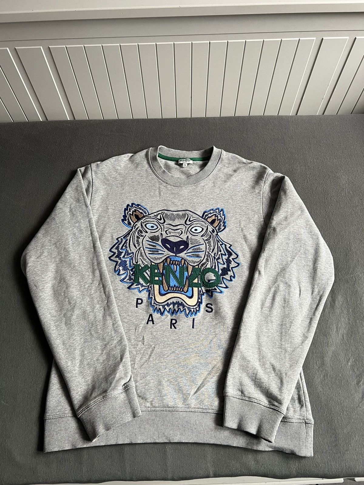 Image of Sweatshirt Kenzo Classic Tiger Regular Fit F965Sw0014Xa in Grey, Men's (Size Small)