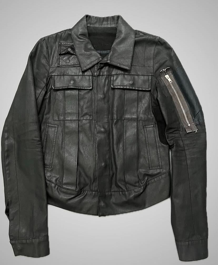 Rick Owens SSO3 Suckerball Waxed Denim MA-1 Trucker Jacket