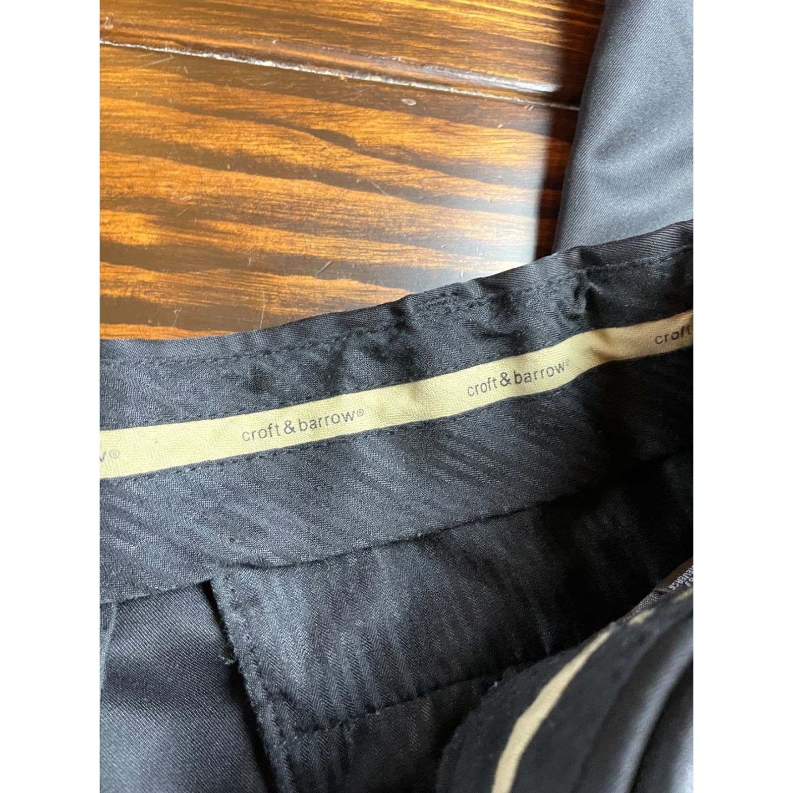 Croft & Barrow Croft & Barrow Dress Pants Men's 36X32 Black Silky Straight Cut Pockets Size US 36 / EU 52 - 6 Thumbnail