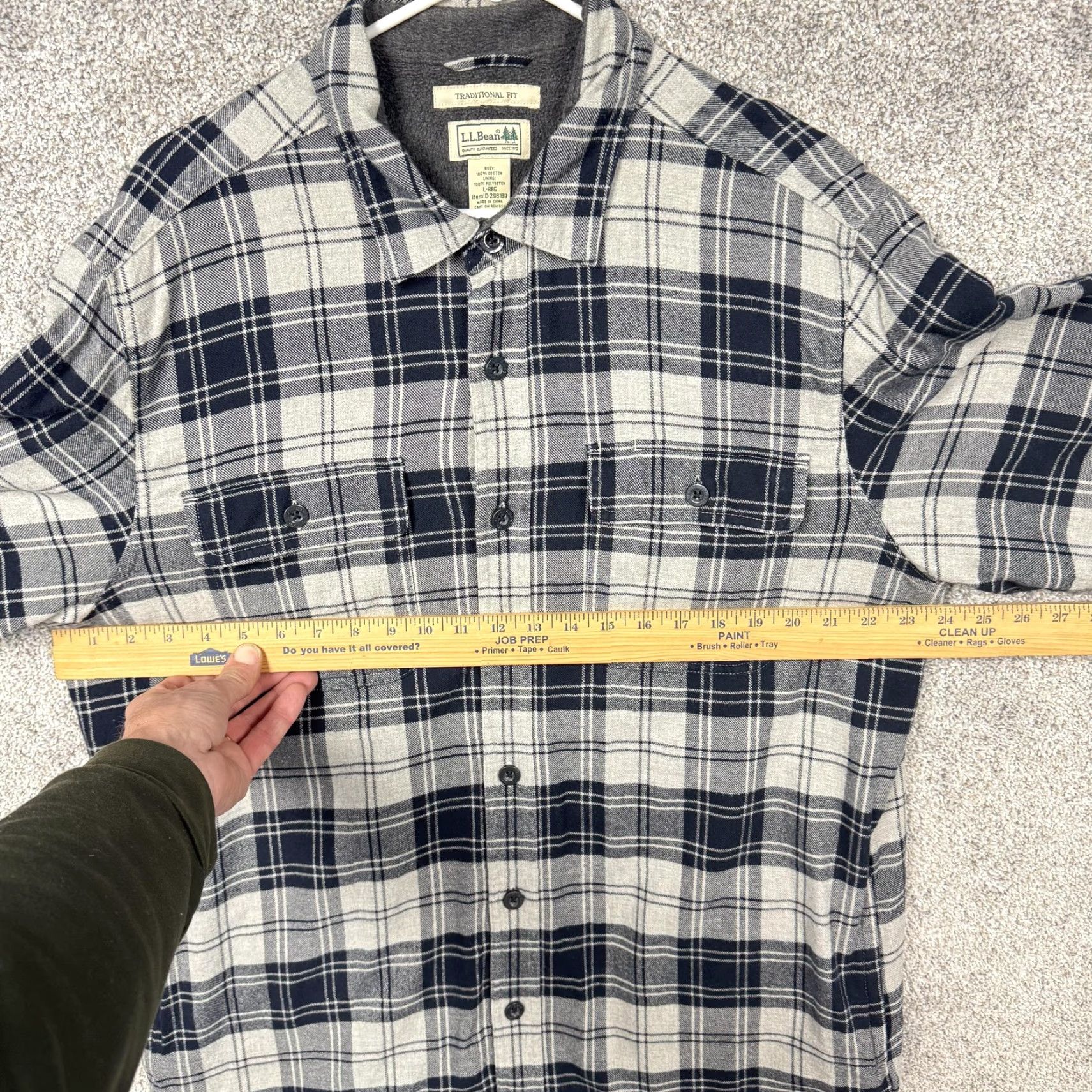 Vintage LL Bean Flannel Shirt Shacket L Black Gray Plaid Lined Traditional Fit Cabincore Mens Long Sleeve Button-Up Shirt Jacket Size US L / EU 52-54 / 3 - 4 Thumbnail