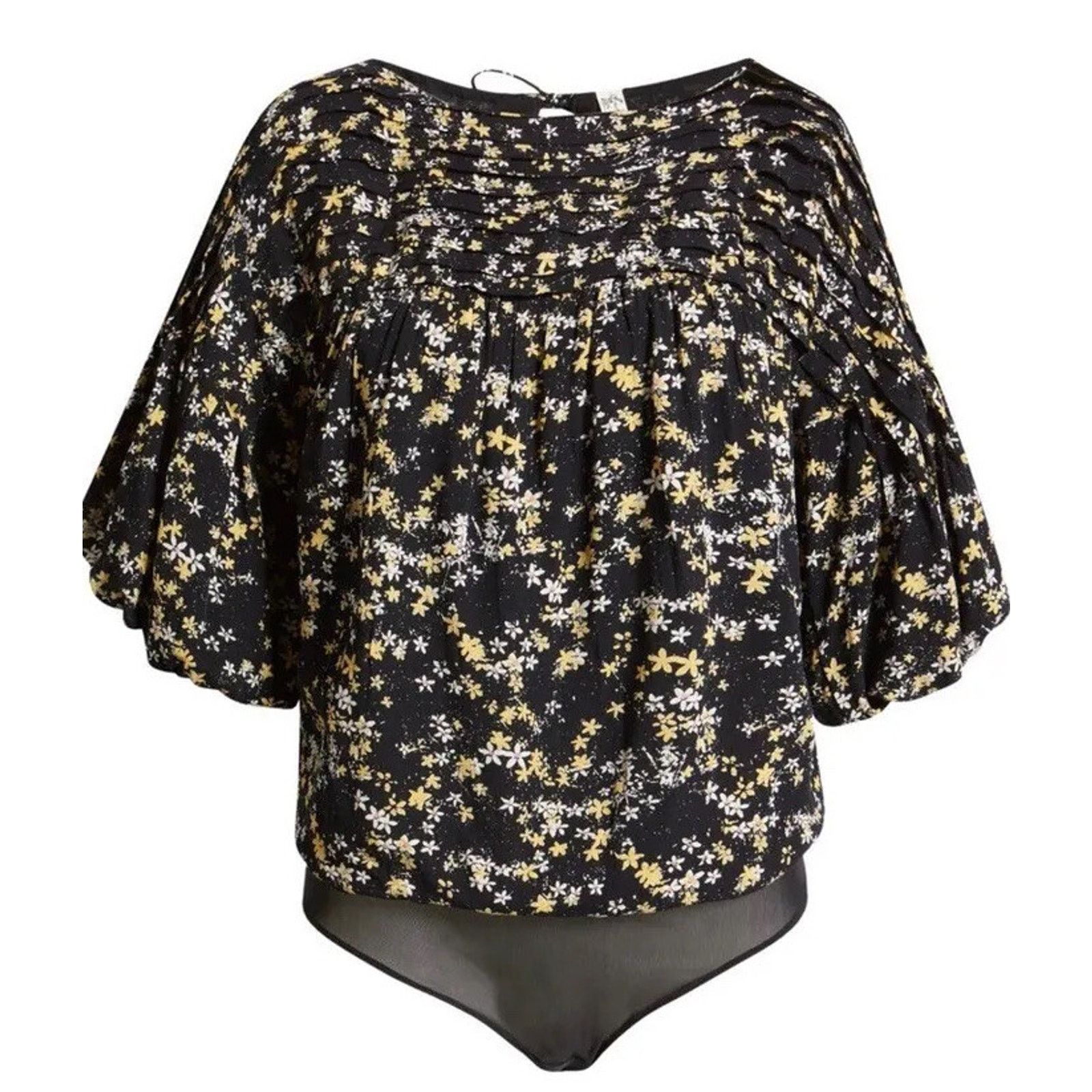 Free People Free People Dessa Bodysuit in Black Combo, Size M A002077 Size M / US 6-8 / IT 42-44 - 2 Thumbnail