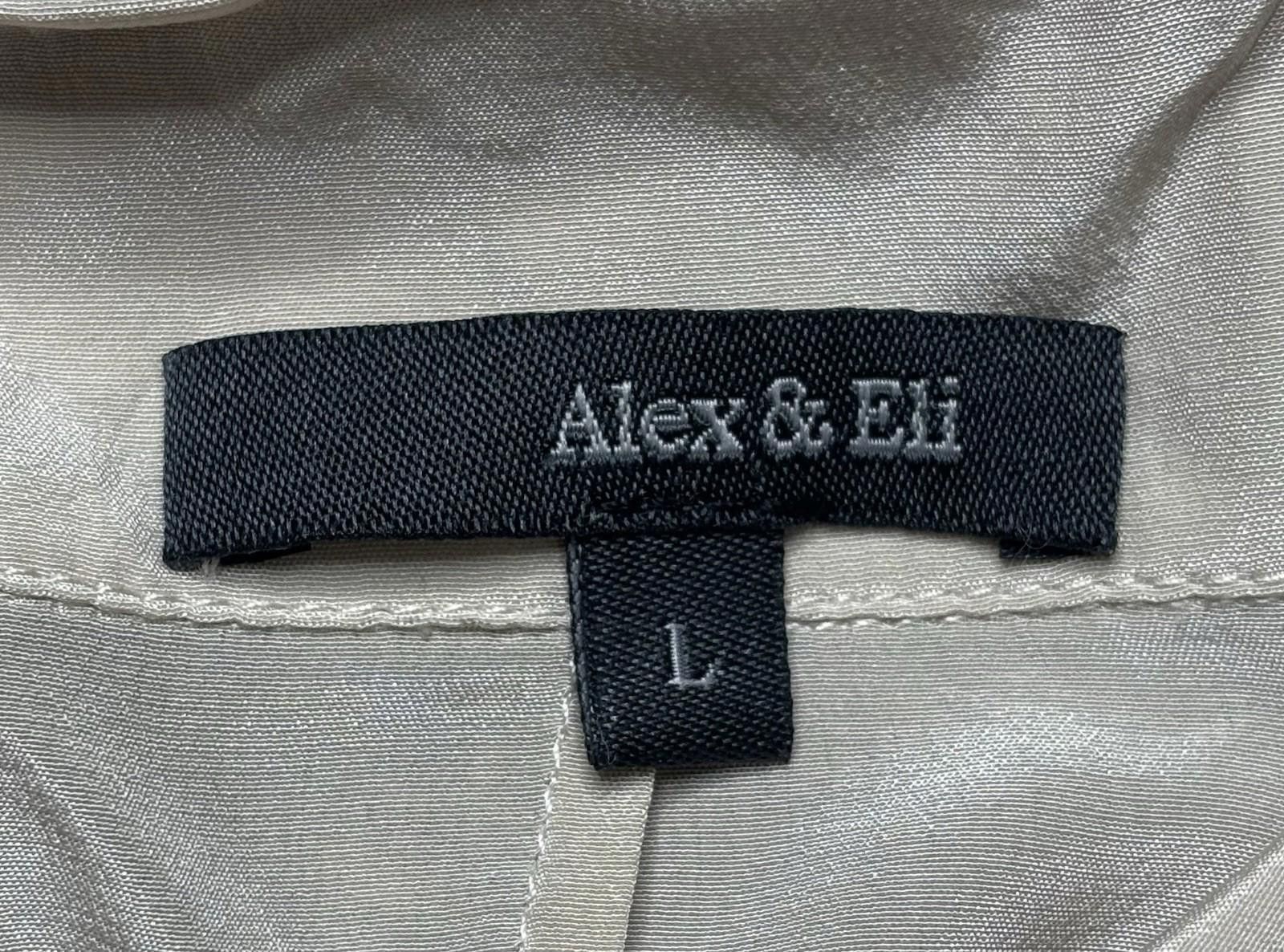 Other Alex & Eli Top Womens Large Silk Satin Aysmmetric Angled Size L / US 10 / IT 46 - 2 Thumbnail