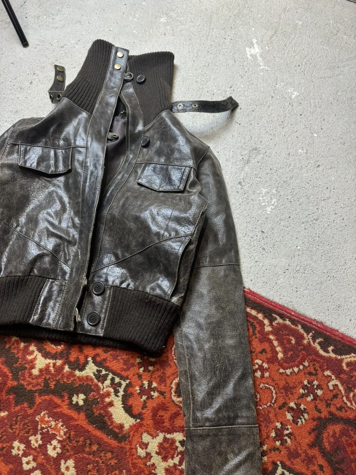 Japanese Brand Vintage Y2K BAY Ostrich Skin Leather Collar IfSixWas Style Size US S / EU 44-46 / 1 - 4 Thumbnail
