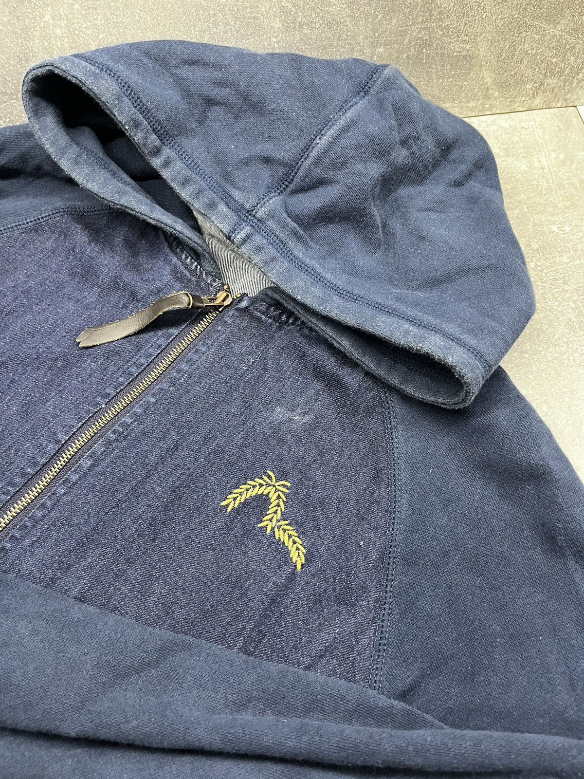Evisu × Japanese Brand Vintage Navy Blue Denim Jeans Zip Sweatshirt Hoodie Evisu Size US M / EU 48-50 / 2 - 8 Thumbnail