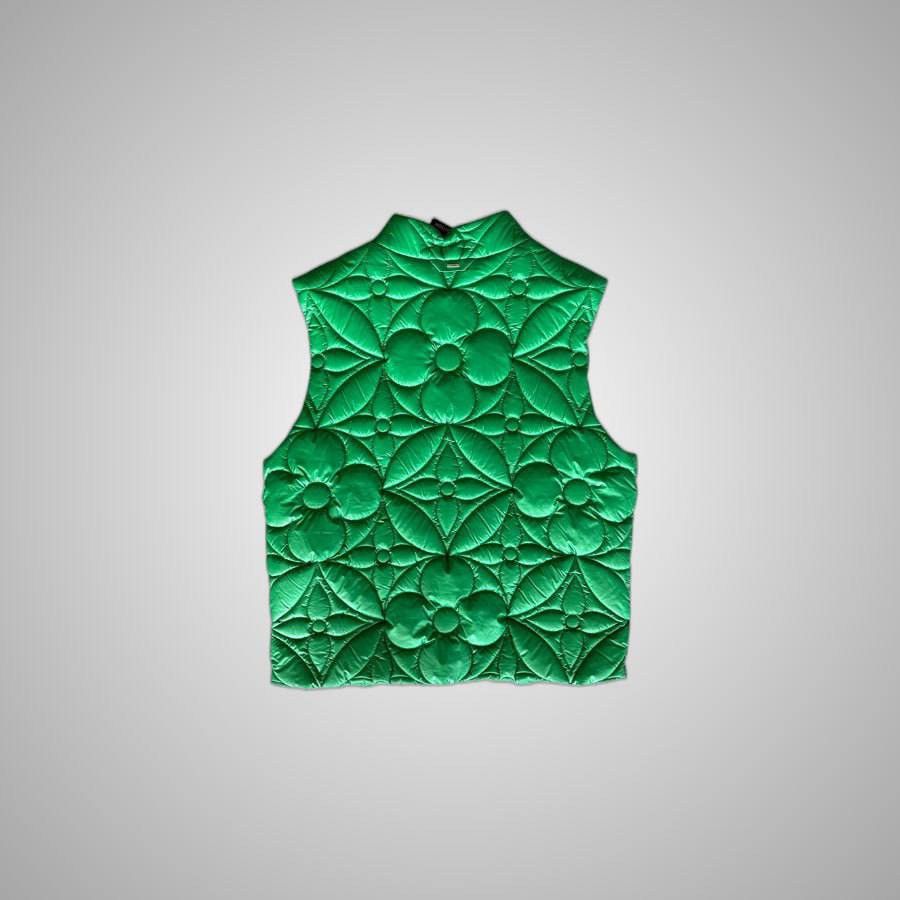 Louis Vuitton LOUIS VUITTON GREEN FLOWER MONOGRAM PUFFER VEST Size US XXL / EU 58 / 5 - 2 Thumbnail