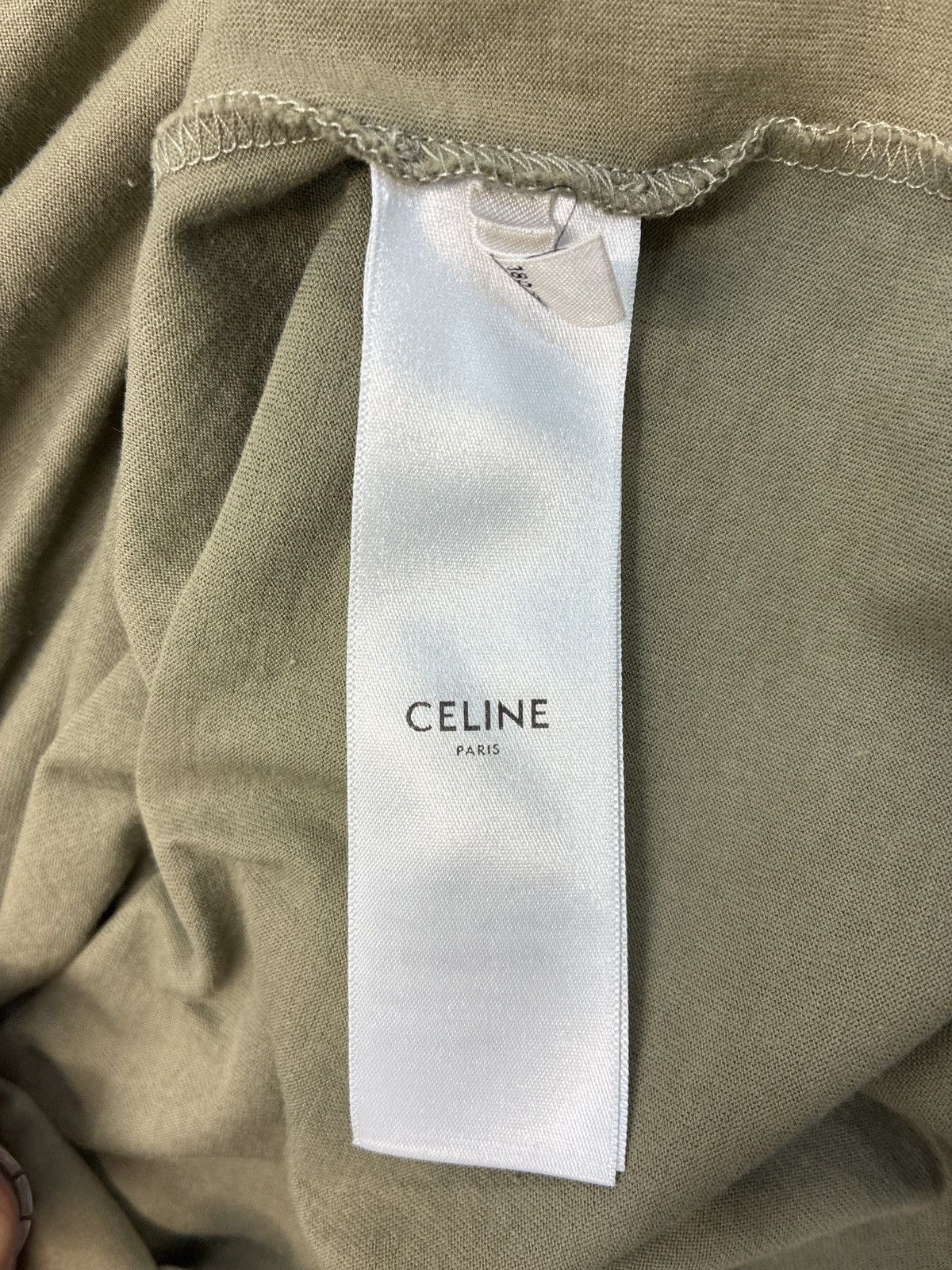 Celine Celine Loose Khaki T-Shirt Size US XL / EU 56 / 4 - 4 Thumbnail