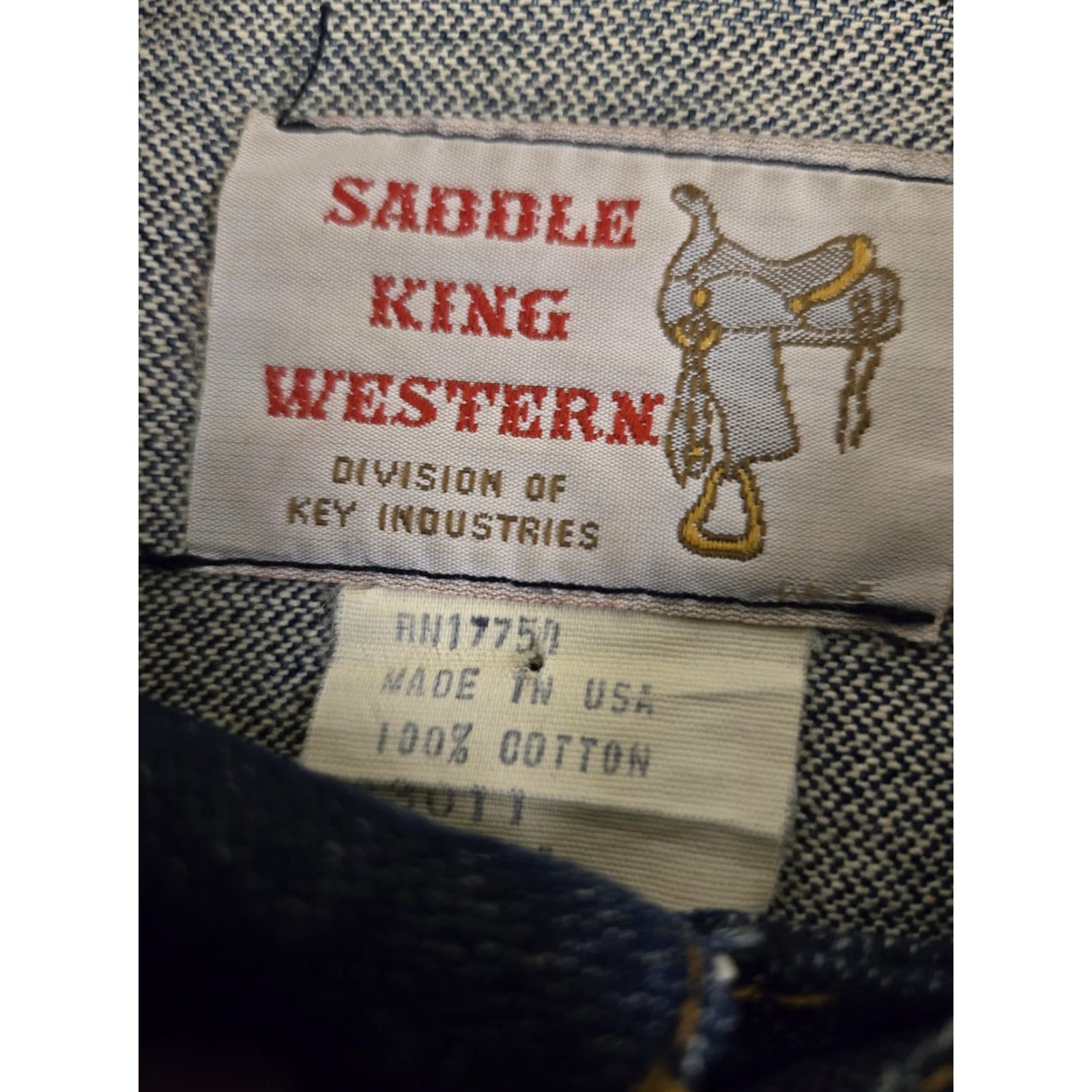 Vintage VINTAGE Saddle King Western Jacket Mens 46 Regular Blue Denim Trucker Made USA Size US S / EU 44-46 / 1 - 7 Thumbnail