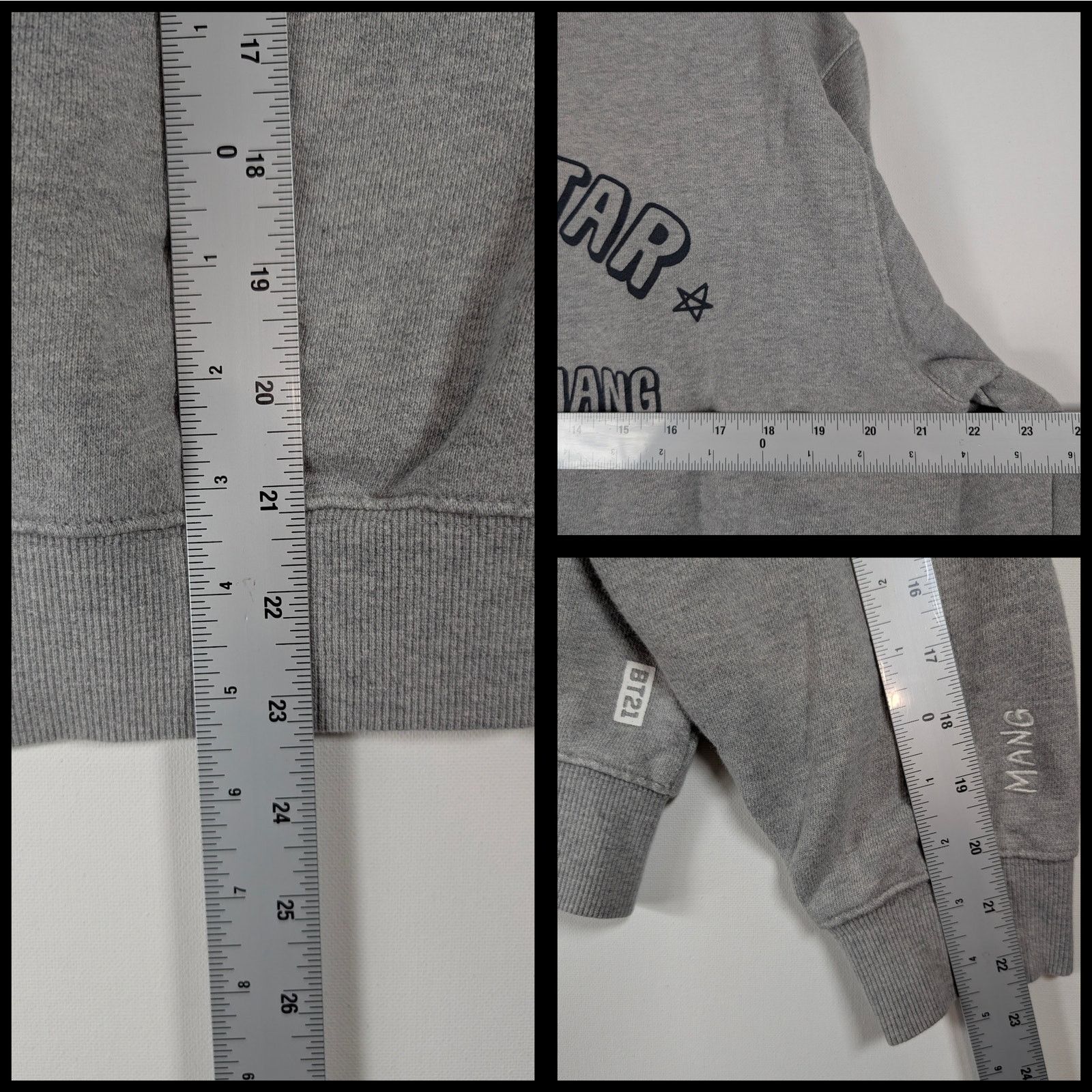 Unknown London BT21 Universtar Mang Gray Crewneck 100% Cotton BTS Large Size L / US 10 / IT 46 - 7 Thumbnail